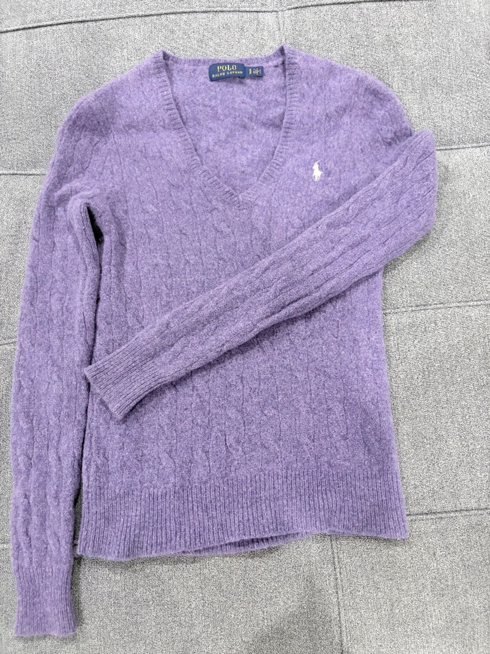 Polo Ralph Lauren Women's Purple Wool V-Neck Sweater Petite Small